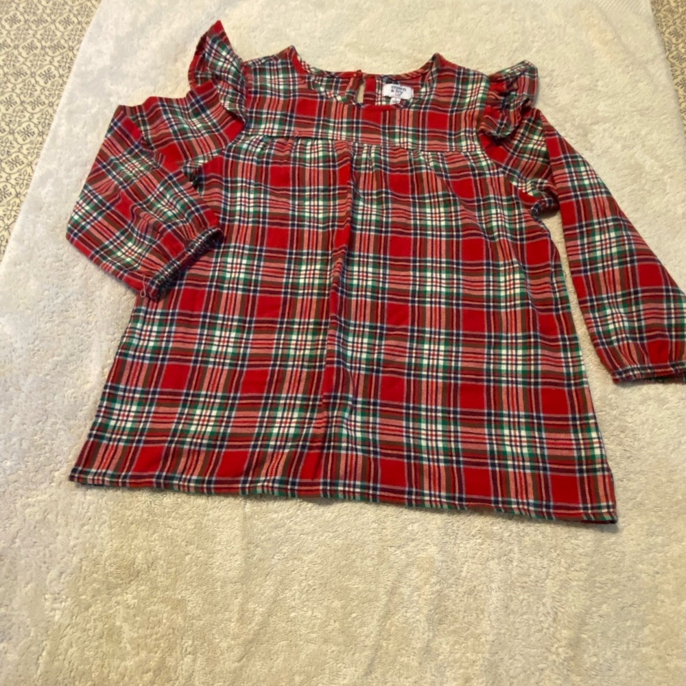 Girls size L Crown & Ivy Kids flannel plaid blouse